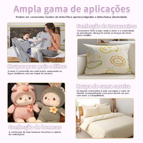 Maquina de Costura, Mini Maquina de Costura com 12 Padrões de Costura, Velocidade Ajustável Máquina