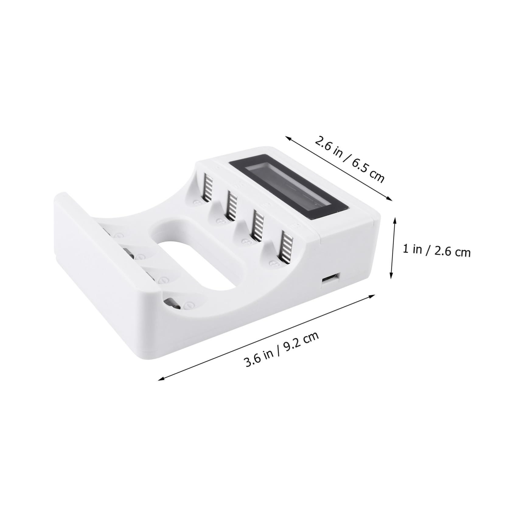 jojofuny 3pezzi Caricatore Usb Lcd Per Batterie Ricaricabili Slot Con Display Intelligente e Sicurezza Automatica Carica Batterie Contemporaneamente Interruzione Automatica Caso Di