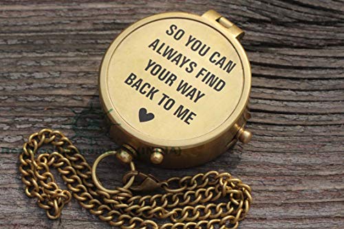 So You Can Always Find Your Way Back Home, Brass Compass Engraved Gifts for Men, Bronze Gifts for Men, Romantic Gifts for Him/Her, Keepsake Gifts for Husband, Personalized Gifts for Men - Image 2