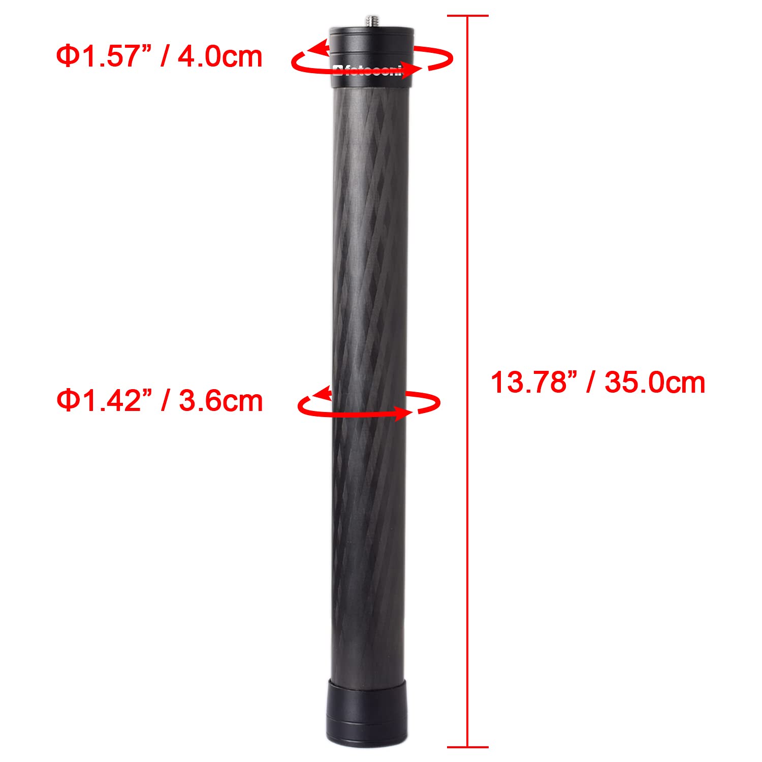 Amazon.com: Barra de extensión de cardán de fibra de carbono fotoconic de  13.8 pulgadas, tornillo de montaje de varilla estabilizador de rosca de 1/4  pulgadas, compatible con DJI Ronin S SC, OSMO