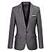 DAVID.ANN Men's Slim Fit One Button Casual Blazer Jacket,Grey,Medium