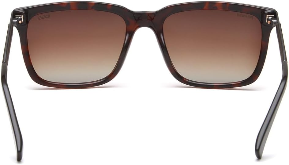 IDEE Sunglasses 100% UV Protected Gradient Full Rim Square Mens Large Shiny Dark Brown Demi Polycarbonate Frame Brown Gradient TAC Lens