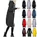 Kapuzenjacke Damen Lang Leichte Sportjacke Frauen Vintage Einfarbig Herbst Winter Lange Parka Damen üBergangsjacke ReißVerschluss Trenchcoat Cardigan Mit Taschen Windjacke Sweatshirt Oversized