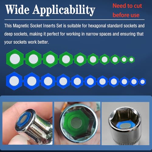 Image of 21PCS Magnetic Socket Insert Adapter Set with Hexagon Profile, 10 SAE Sizes (5 /16-7 /8 inch) and 11 Metric Sizes (8-19mm), for Efficient and Easy Work