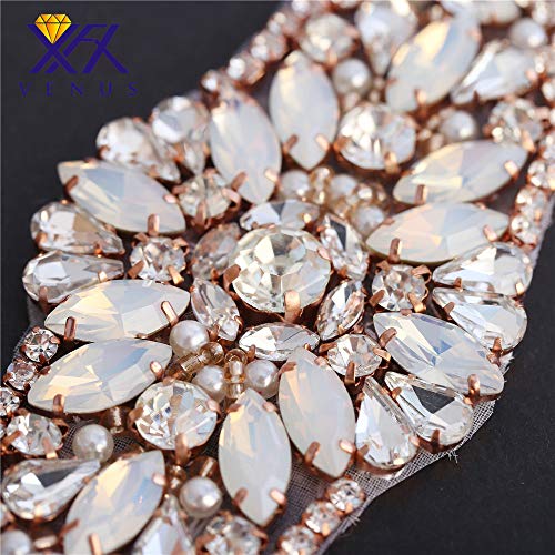 Rhinestone Wedding Dress Applique Sparkly for Bridal Ribbon Belt Iron on Jeweled Crystal Thin Sash Applique for Women Formal Prom Evening Bridesmaid Gown2