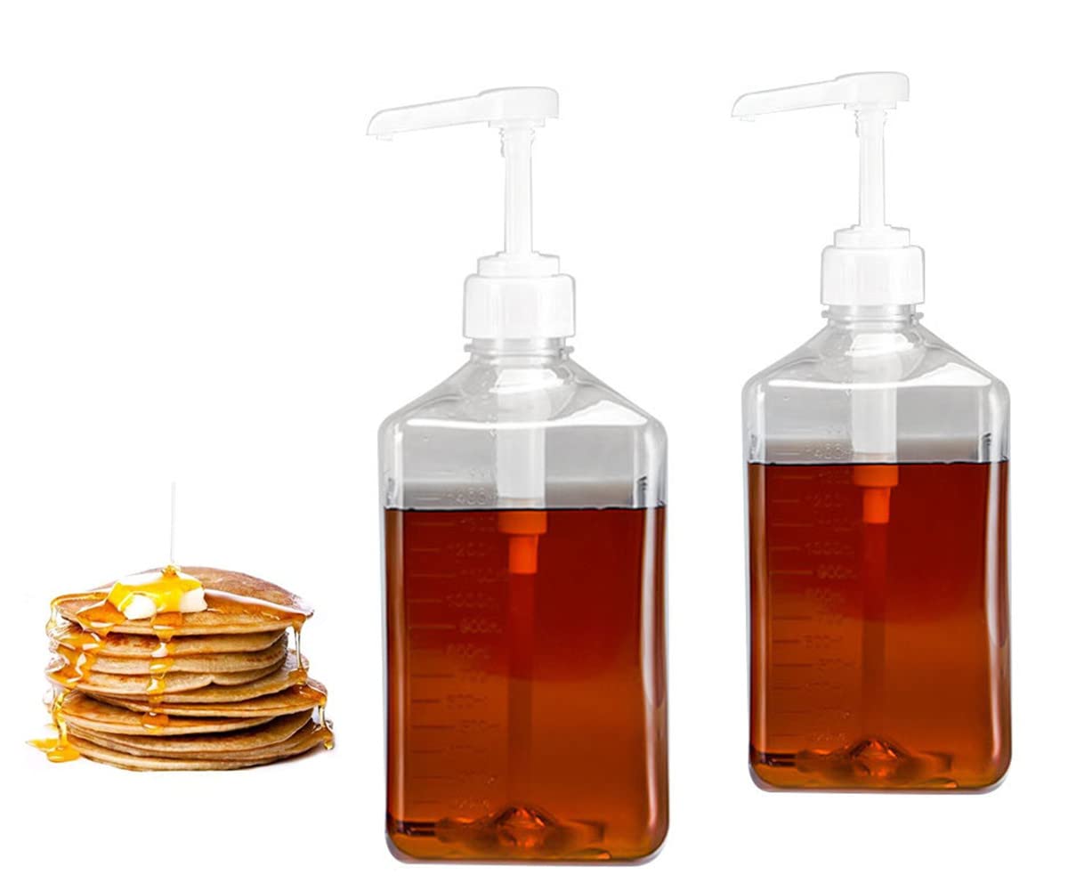 Photo 1 of ZNZNANG 2PCS 1600ml Maple Syrup and Honey Dispenser ,Syrup Pump Dispenser - Sauce Pump Dispenser - Honey Pump Dispenser Bottle Scale - Suitable for most liquid use at home