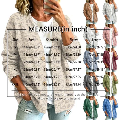 Leopard Cardigan for Women Button Up V Neck Fleece Soft Cardigans for Women - image 4