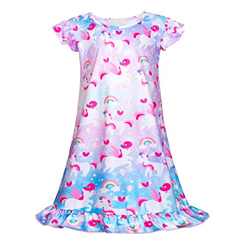 Image of Girls Nightgowns Unicorn Sleepwear Night Sleep Dress Pajamas Little Kids Toddler Soft Nightgown