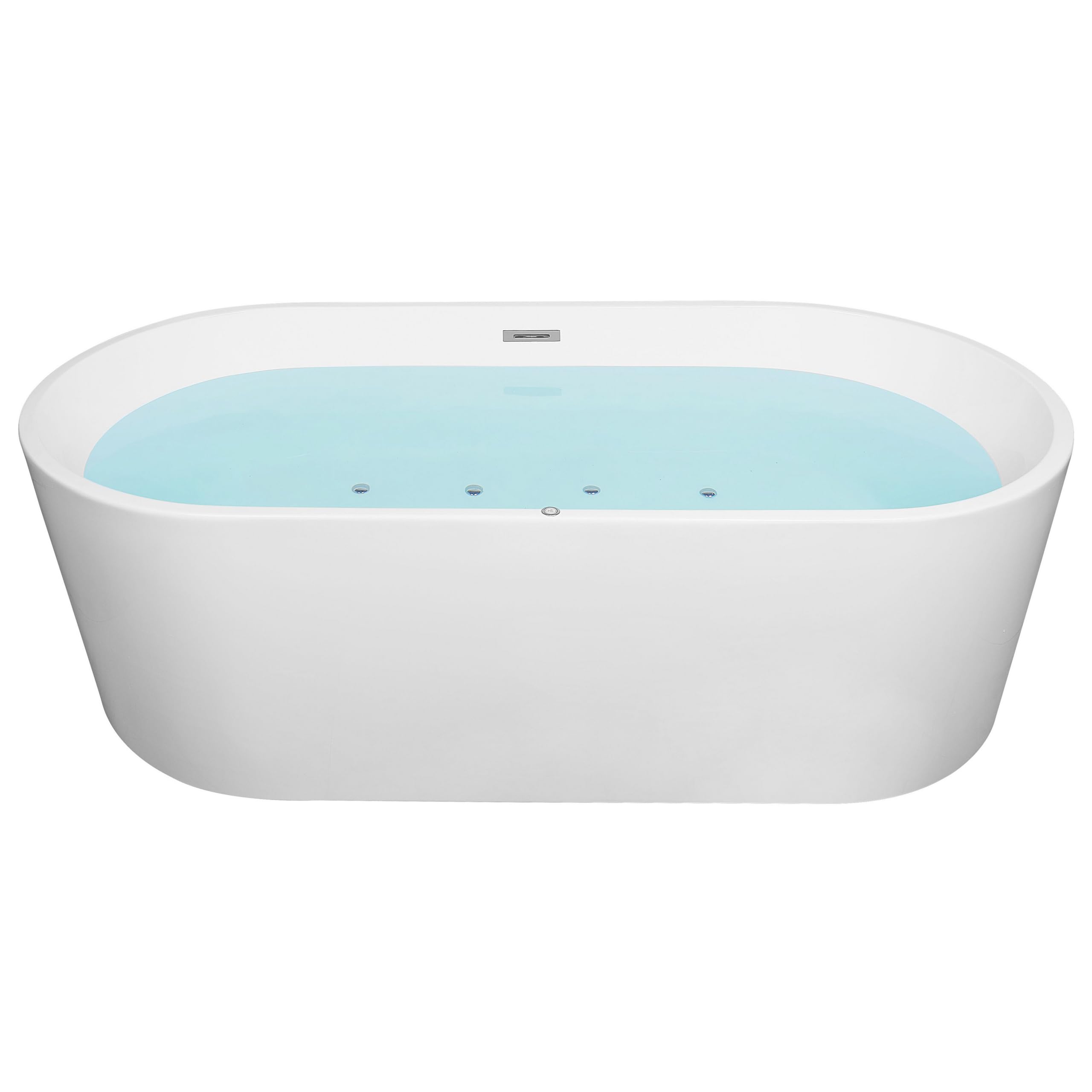 Vasca da Bagno Idromassaggio Ovale in Acrilico Bianco 170 x 80 cm