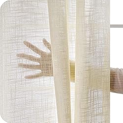 Tramas Cortinas Dormitorio Matrimonio Topfinel Cortinas Salon 2 Piezas para Ventanas Largo Visillos con Ojales De Barra 140x280 Cortina Semitranslucidas para Dormitorios La Habitacion De Matrimonio Visillo Tranparentes Crema de Huevo