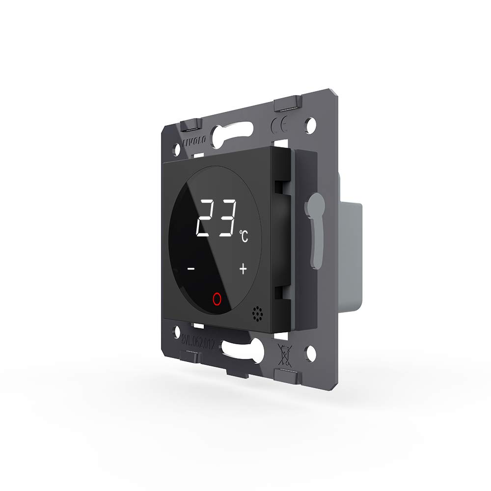 Termostato para calefacción por suelo radiante Livolo, color negro, VL-C7-01TM-12