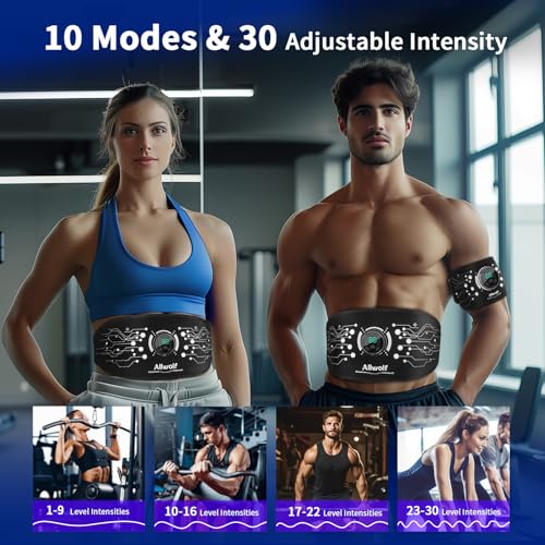 Ab Stimulator Muscle Toner, Abs Muscle Stimulator Abdominal Toning Fitness Belt for Men and Women Black miniatura 3