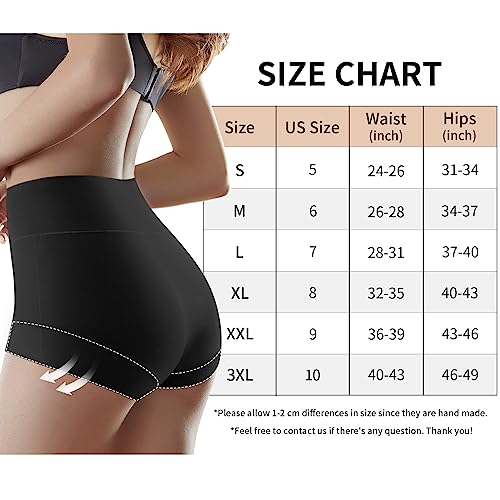 Image of MEIYATING Boy Shorts Underwear for Women High Waisted Cotton Panties Stretch Briefs 4 Pack, Black-4 Pack, X-Large