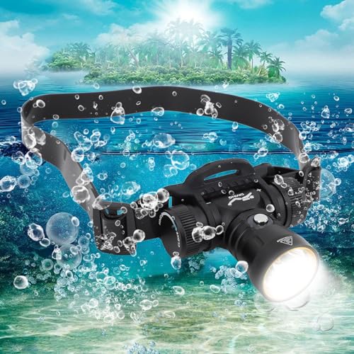 Faro de buceo de aluminio 8000Lm y tres modos de luz con proteccion impermeable IPX8 5
