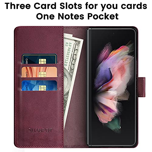 Coque Samsung Galaxy Z Fold3 5G SUANPOT finition bordeaux chic - 4