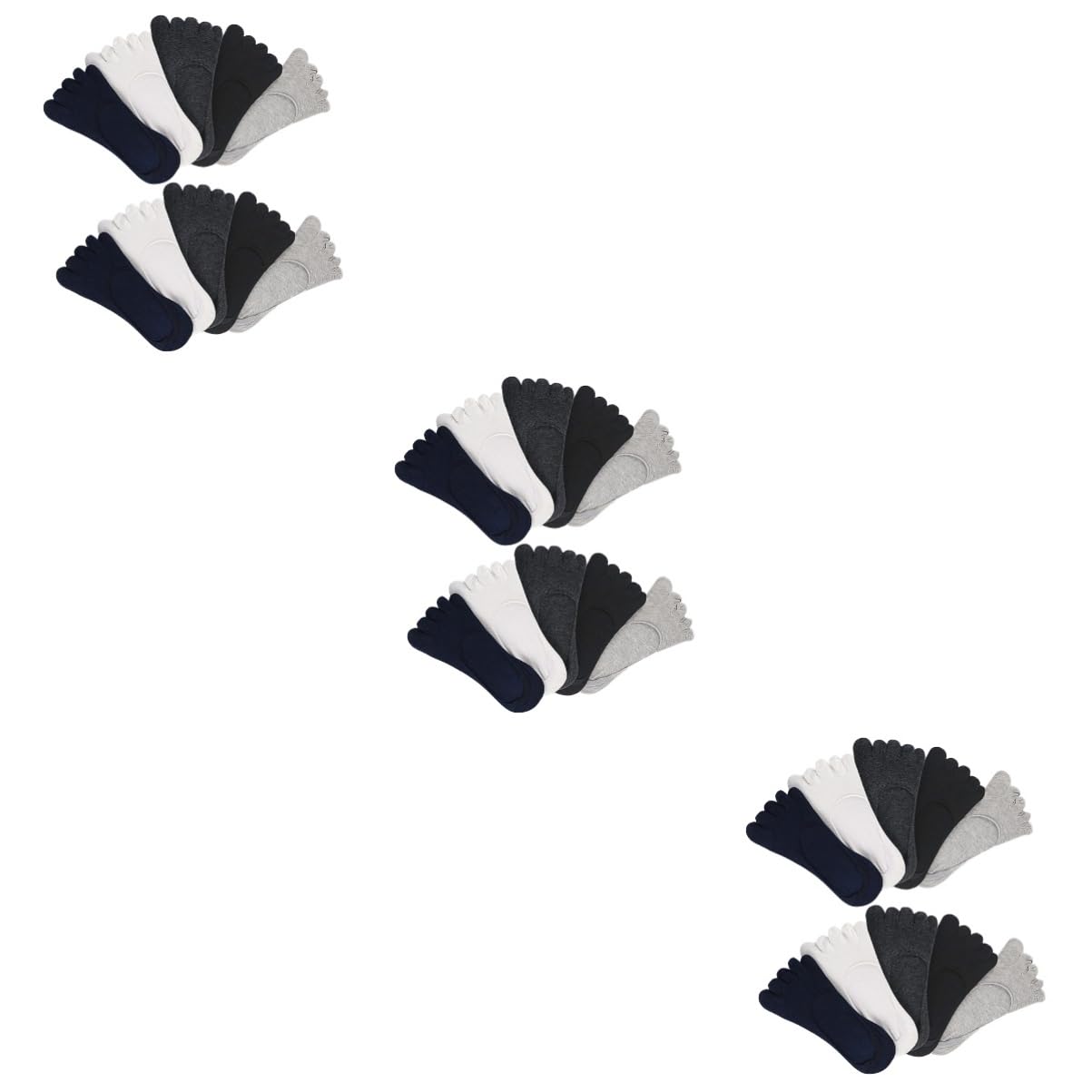 LALAFINA 15paare Unsichtbare Bootssocken Für Damen Atmungsaktive Baumwoll-fünfzehen-socken Gemischten Farben Und Elastisch Für Alltag Und Sport
