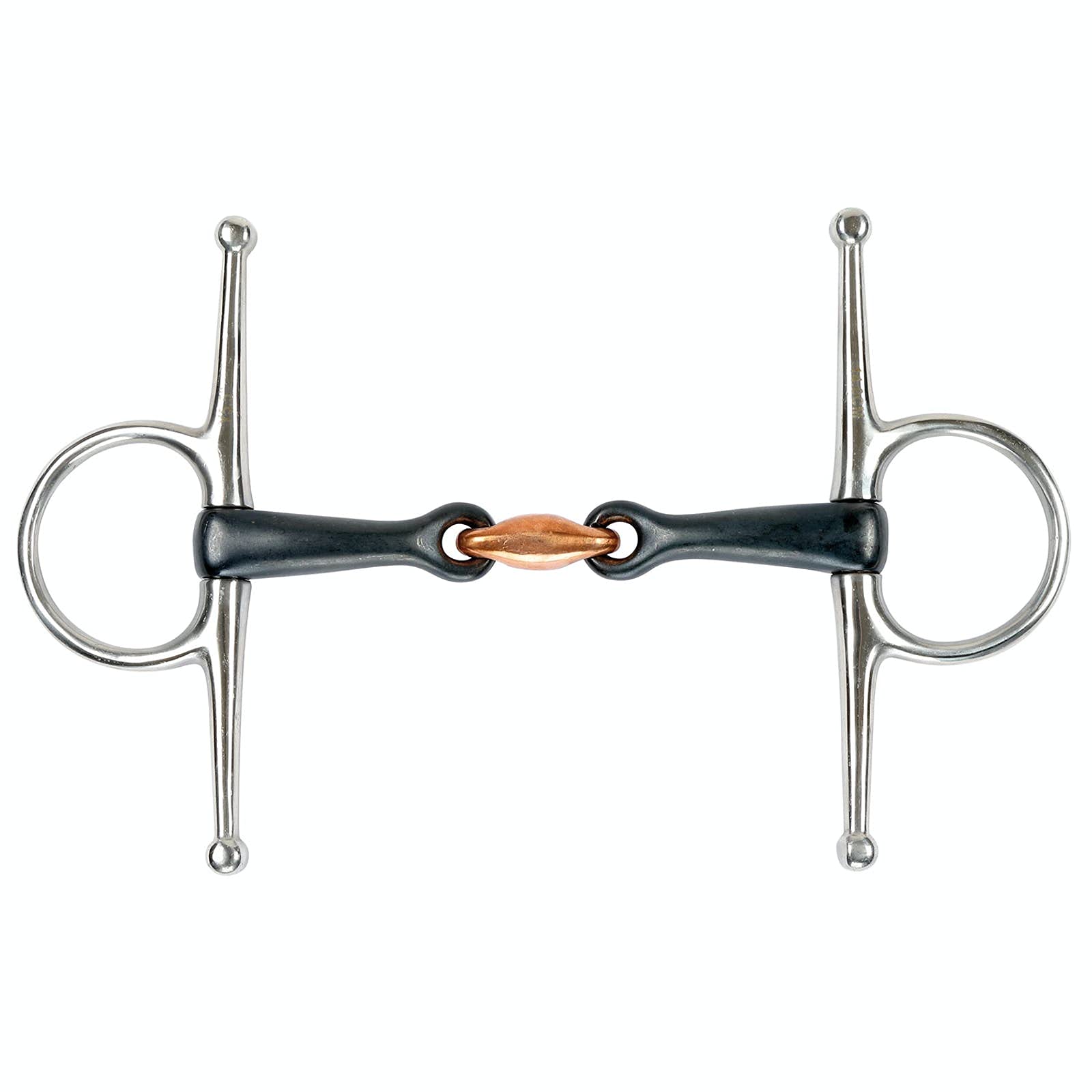 Shires Full Cheek Lozenge Black Sweet Iron Horse Bit UK 4 1/2", Black Sweet Iron