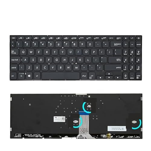 FDMOZRE US for QWERTY Keyboard for Asus Vivobook S15 X530 K530 S530F S530UA X530FA X530UN ���b�v�g�b�v�A�V���o�[/�u���b�N�A�o�b�N���C�g�t��(�č��u���b�N�o�b�N���C�g