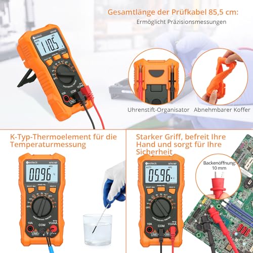 Neoteck Digital Multimeter Voltmeter 2000 Zähler Spannungsprüfer AC/DC Strom Spannung Widerstand...