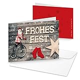 Die Karten sind in geklapptem Zustand 14,8 x 10 cm groß. Mit dabei ist für jede Klappkarte ein Kuvert.