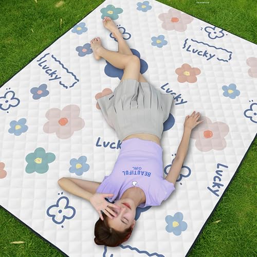 Tapis camping imperméable 198x198 cm couverture de plage pliable