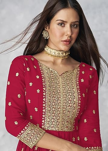 Image of Xomantic Fashion Women's Ethnic Wear Nyra Cut Embroidery Kurti plazzo and Dupatta set