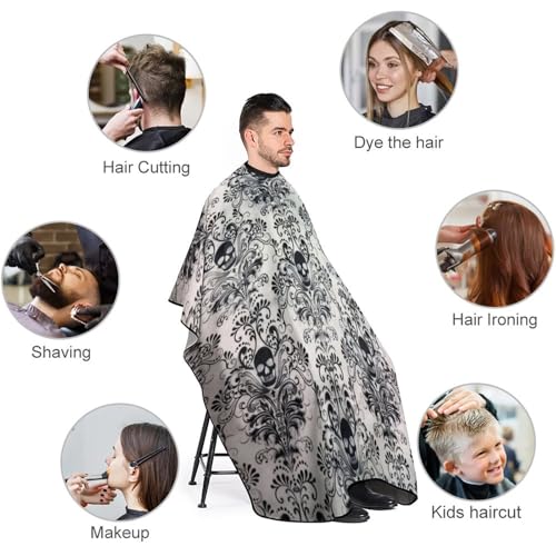 Cape de barbier effrayante pour Halloween et soirées de coiffure
