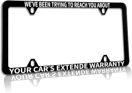 1 paquete de marcos divertidos para placa de matrícula, con texto gracioso, de acero inoxidable, a prueba de óxido, con 4 agujeros y tornillos,