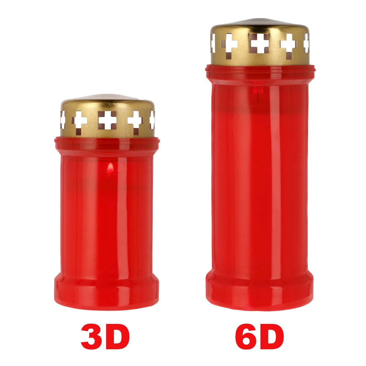 Kristen Grafkaars 3 Dagen Rood - Kaarsen - 48 Stuks Herdenkingslicht Grafkaars Brandduur 60 Uur Voor Buiten 1081665477