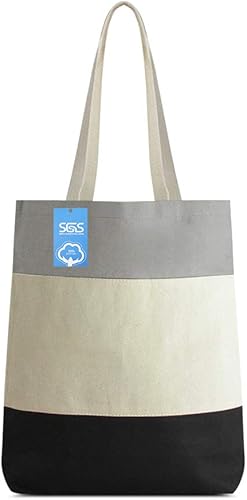 Miniatura 9 de Simply Green Solutions Bolsas de lona de tres tonos, bolsas de tela de algodón personalizables con asas, bolsa de lona lisa cosida y teñida de 3