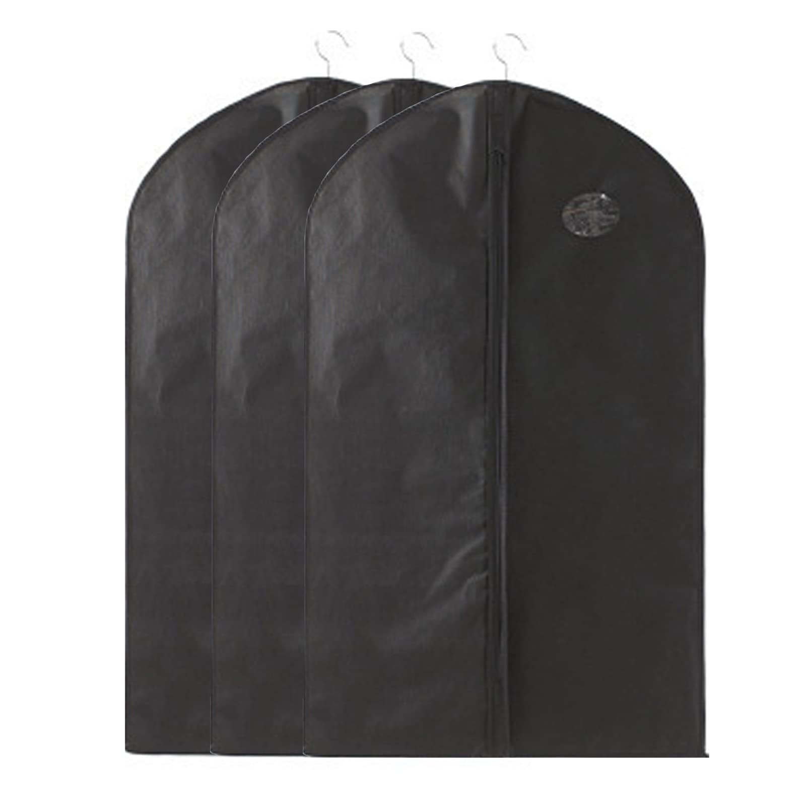 Kleidersack, 5er-Pack Kleiderhüllen for Aufhängen mit Reißverschluss, Kleiderhüllen-Set for Mäntel, Anzüge, Kleider, Jacken, Aufbewahrung(Black,60x128cm)