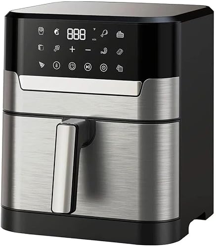 Miniatura 1 de Jacgood Freidora de aire de 6 cuartos de galón, cocina saludable, horno tostador eléctrico de 1500 W, acero inoxidable antiadherente, freidora de