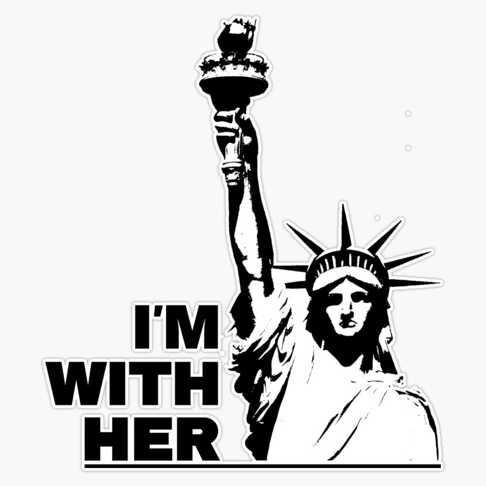 LAD Studio Statue of Liberty - I'm with Her Sticker Bumper Sticker Vinyl Decal 5""