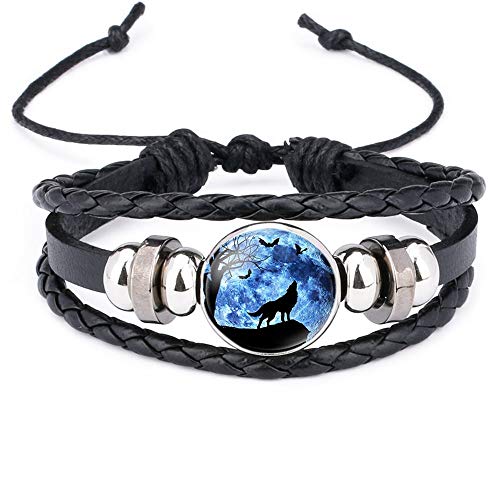 Gooey Adjustable Wolf Braided Leather Bracelet - Cute Bangle Bracelets for Women, The Pretty Gifts for Women