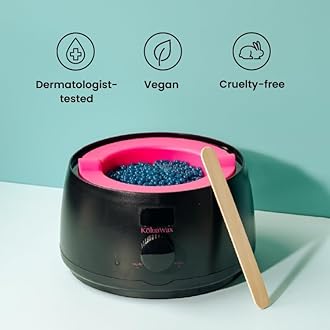 KoluaWax Premium Waxing Kit for Women - Beginner Friendly - Complete Wax Kit that includes 14oz of Wax Beads, Applicator, Pre and Post Care, Suitable for Sensitive Skin (Black)