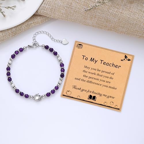 Image of Teacher Appreciation Gifts for Women, Christmas Gift for Women Teacher Bracelet