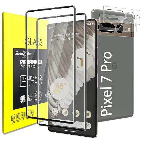 Google Pixel 7 Pro Tempered Glass Screen Protector and Camera Lens Protector, Fingerprint Recognition, HD Clear, 3D Full Screen Coverage Tempered Glass for Pixel 7 Pro 5G 6.7 inch [2+2 Pack]