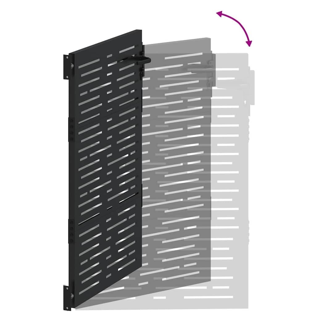 vidaXL Gartentor Schwarz 85 x 150 cm Pulverbeschichteter Stahl, Moderner Garten- und Terrassentor, rechteckig, robust, sicherer Eingang, minimalistisches Design, pulverbeschichtet