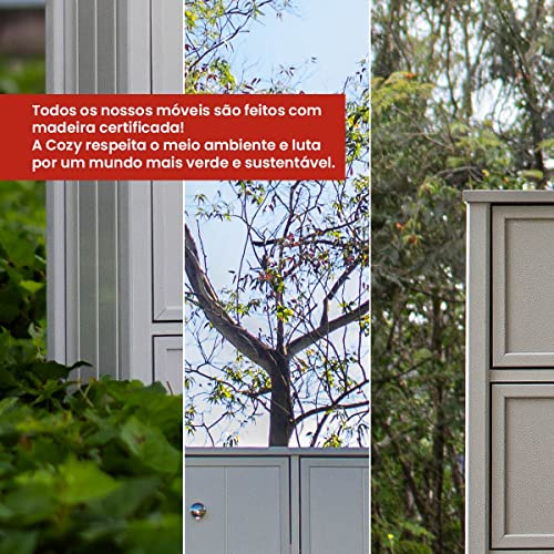 Bancada gourmet ilha cozinha Ditália 2 Prat. Cinza Cd-1019