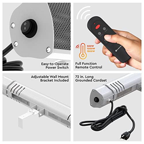 Comfort Zone CZPH20RGR 1,500Watt Indoor/Outdoor Electric Halogen Wall