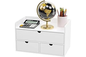 Wisuce Bamboo Desk Organizer: White Workspace Wonder