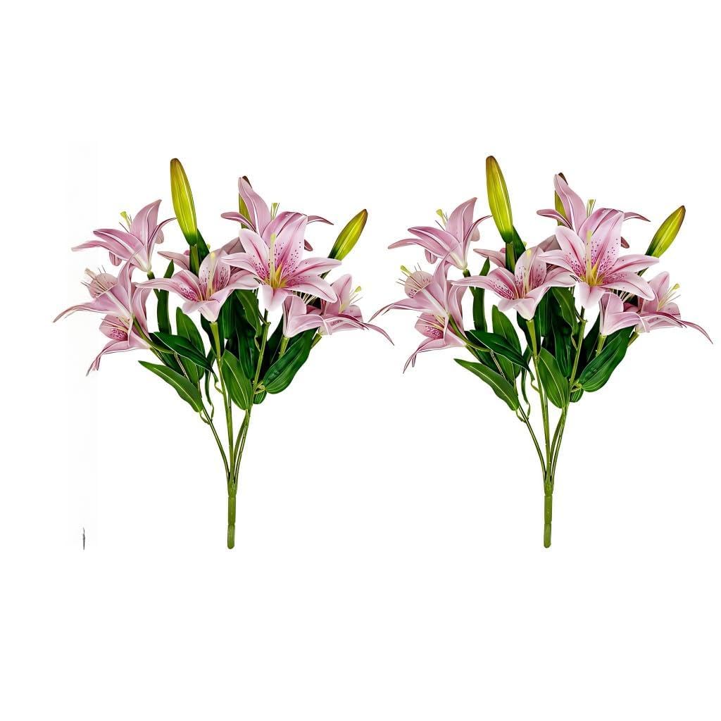 Fleurs de lys artificielles bouquet violet pour centre de table