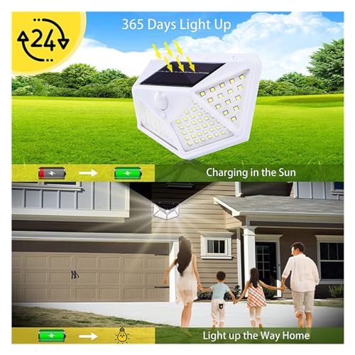 Lumière solaire extérieure 100 LED facile à installer pour entrée de garage - 5