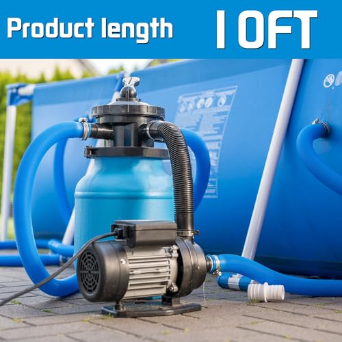FOTING 10FT Pool Backwash Hose 1-1/2 IN, Heavy-Duty Discharge Hoses PVC Pool Drain Hose, Lay Flat Hose for Pool Drainage, Sump Pumps, Yard, Water Transfer, Weather-Proof Water Pump Hose by FOTING - Used condition - Image 4