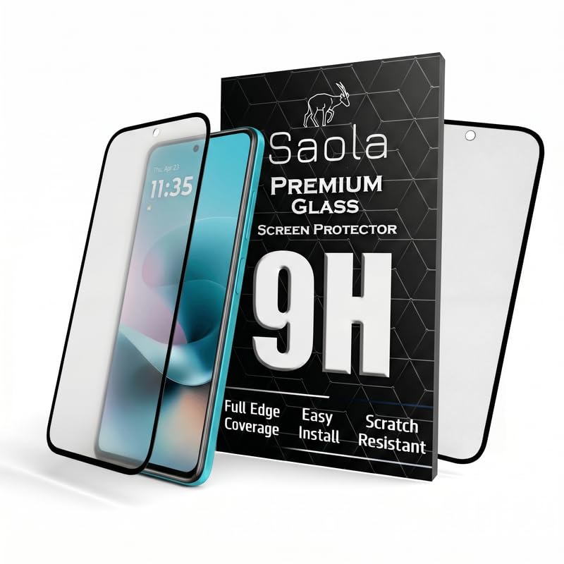 Image of Saola Anti-Glare Matte Screen Protector for Motorola G67 Power | Smooth Touch Finish, 9H Strength Glass, Full Coverage, Bubble-Free Installation Kit | Quick & Easy Application | Pack of 1