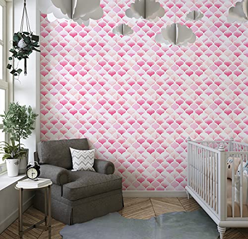 Image of DWELLSINDIA Light Pink Moroccan Boho Wallpaper for Wall Makeover | Self Adhesive Peel & Stick, Thick Textured Premium Paper | Waterproof, Scratch Resistant | Bedroom, Nursery & Living Room | 41x244 cm