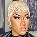 WOCWIG WOC Short Blonde Pixie Wigs Synthetic Hair for Black Women