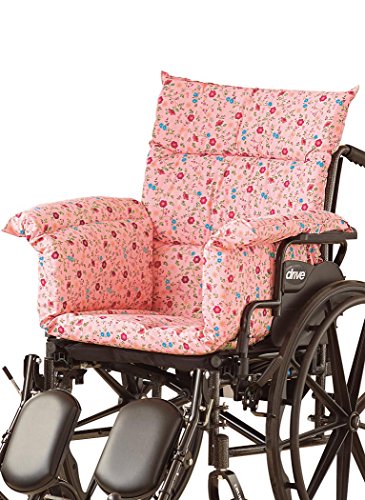 AmeriMark Chair Cushion Pad Seat Cover for Wheelchair, Transport Chair or Electric Scooter Pink Floral One Size