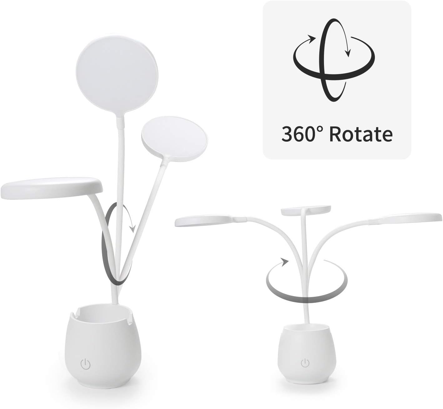 Desk Lamps for Home Office, LED Desk Light with Pen Holder Phone Holder, 3 Color Light Modes, Eye-Caring Reading Night Light for Students Kids, Table Lamps with USB Charging Port : Everything Else