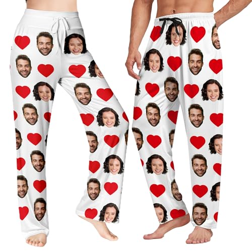 Personalized Custom Pajama Pants for Men with Faces on them Custom pj Pants For Women Pets with Pockets Christmas3